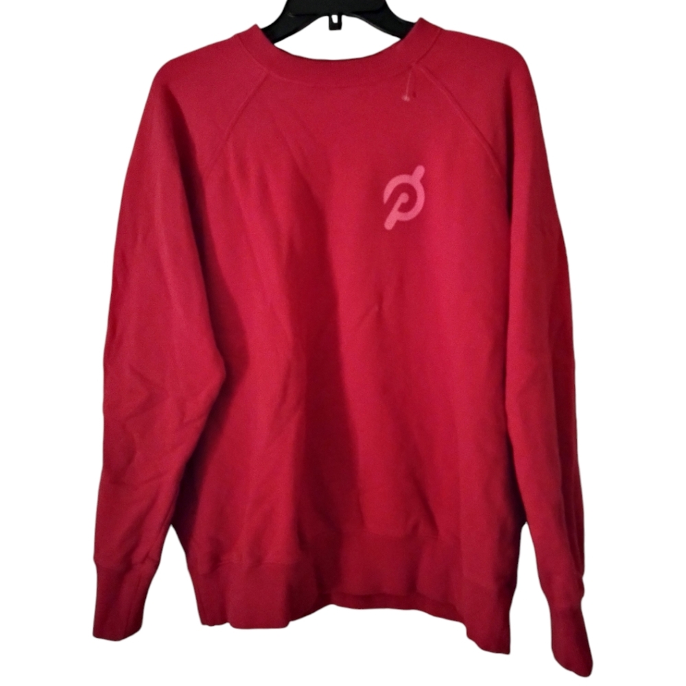 Spiritual Gangster x Peloton red & pink sweatshirt size large 100% cotton - Picture 2 of 10